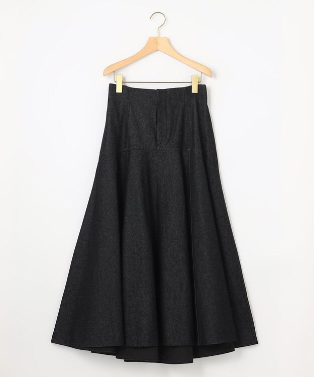 組曲 L 【組曲×setsuko sagittaire】ストレッチデニムスカート ブラック系