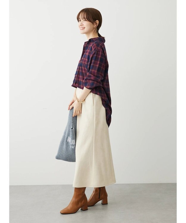 Green Parks ネルチェックシャツ Bordeaux