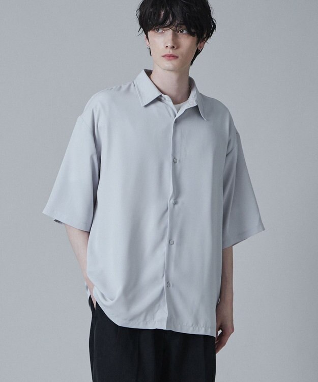 WEGO トロミBIGシャツ（S） ライトグレー