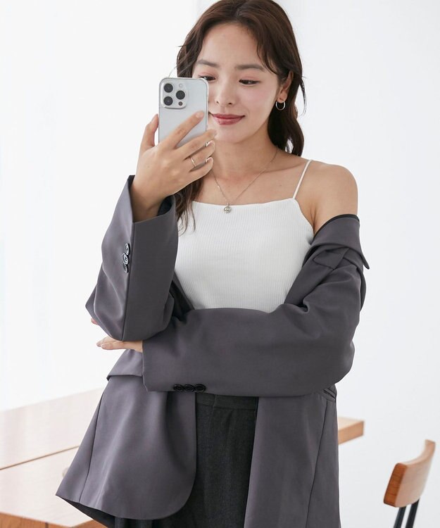 WEGO 【カップ付きインナー】なちゅ盛れカップインキャミ オフホワイト