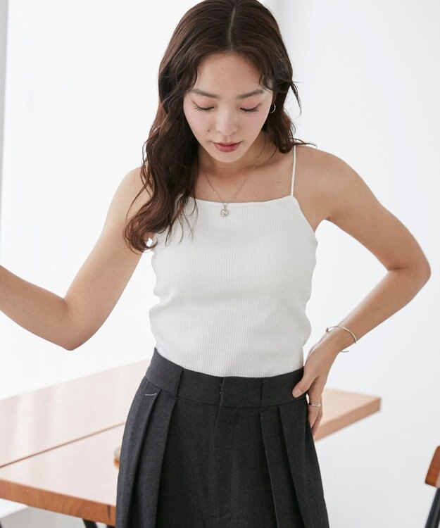 WEGO 【カップ付きインナー】なちゅ盛れカップインキャミ オフホワイト