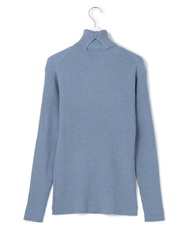 J.PRESS YORK STREET 【WOMEN】ANTI PILLING WOOL リブタートルニット サックスブルー系
