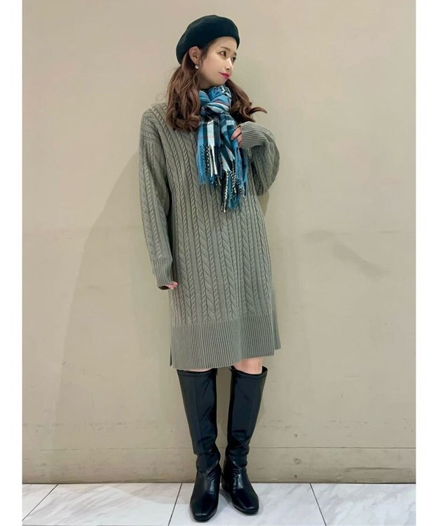 Green Parks カシミヤライクチェックストール Blue