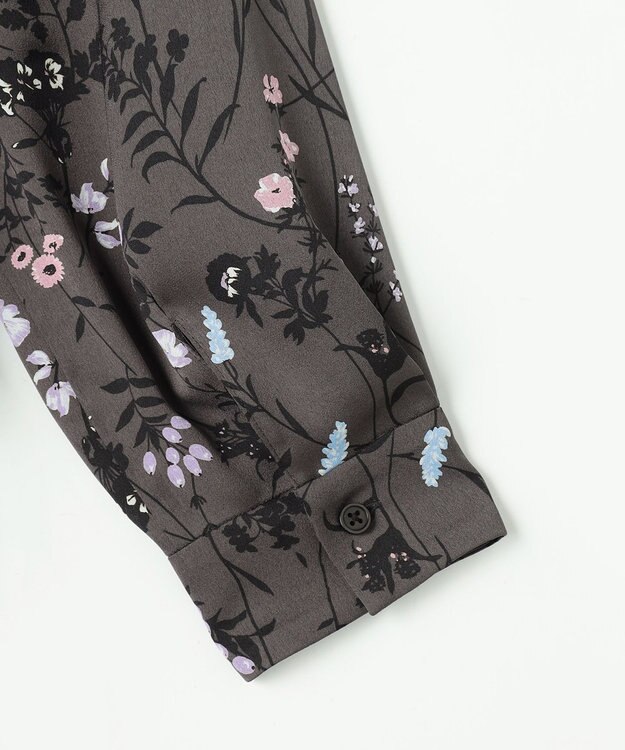 自由区 L 【WEB&一部店舗限定】ハーバルフロープリント8分袖 ワンピース [新色]チャコール