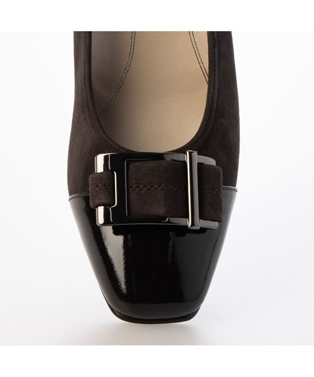 Riz raffinee <Riz raffinee>バックルモチーフコンビパンプス ダークブラウン