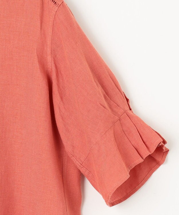 23区 L 【洗える】LIBECOリネン デザインスリーブ ブラウス オールドローズ系