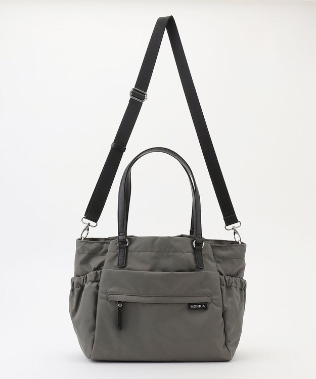 LA BAGAGERIE 【MONICA】ポーチ付き3WAYトートバッグ ダークグレー