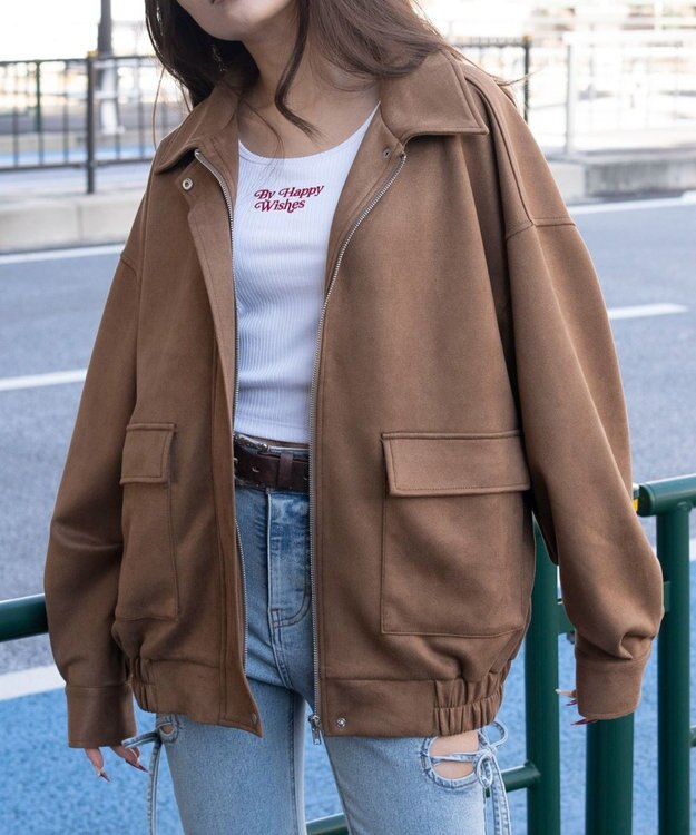 WEGO スウェードポンチジャケット ベージュ