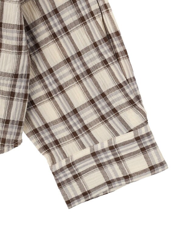Green Parks スカーフ付チェックシャツ White