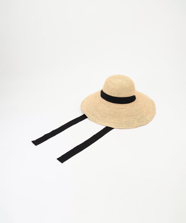 GRACE CONTINENTAL MAISON N.H Parisラフィアリボンハット キナリ