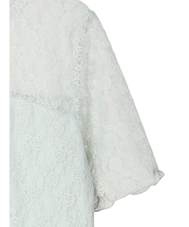 earth music&ecology レースドッキング半袖プルオーバー Mint