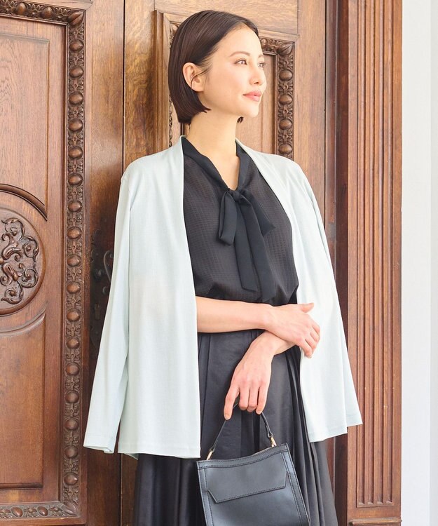 自由区 【好評につき新色追加・接触冷感・UVカット・洗える・XSサイズあり】ハンディカーディガン ミドル丈 黄緑系