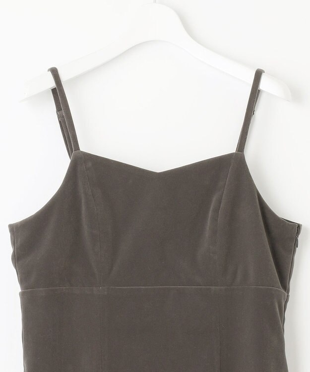 Feroux 【2WAY】パールストラップベロア ジャンスカ ライトグレー系