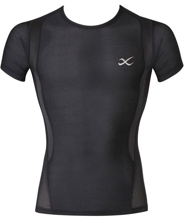 CW-X 【MEN】 CW-X 機能性トップス 【JYURYU TOP】 メッシュ 半袖 肩が動かしやすくなる 運動時の疲労を軽減 ゴルフ 球技 マラソン JAO395 /ワコール ブラック