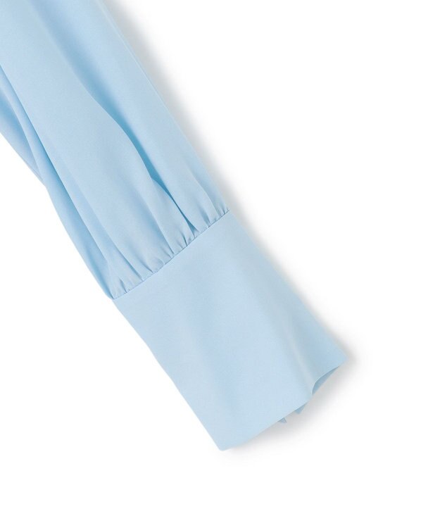 ICB L セルロースシルクビエラ ボウタイ付きブラウス サックスブルー