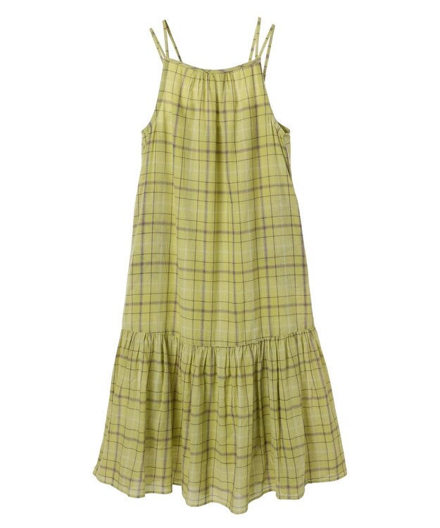 earth music&ecology マドラスチェックキャミワンピース Yellow