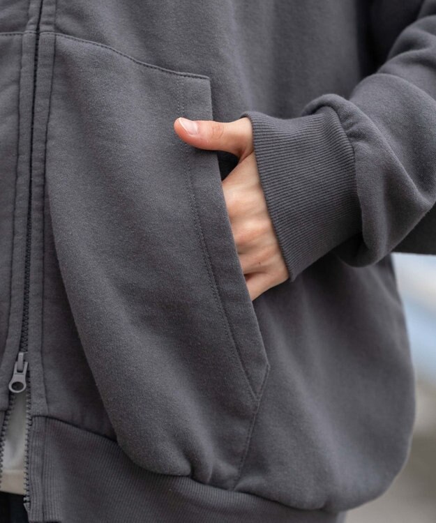 WEGO 【ユニセックス着用ITEM/SMLサイズ展開】レオパードワッペンダブルZIPパーカー スミクロ