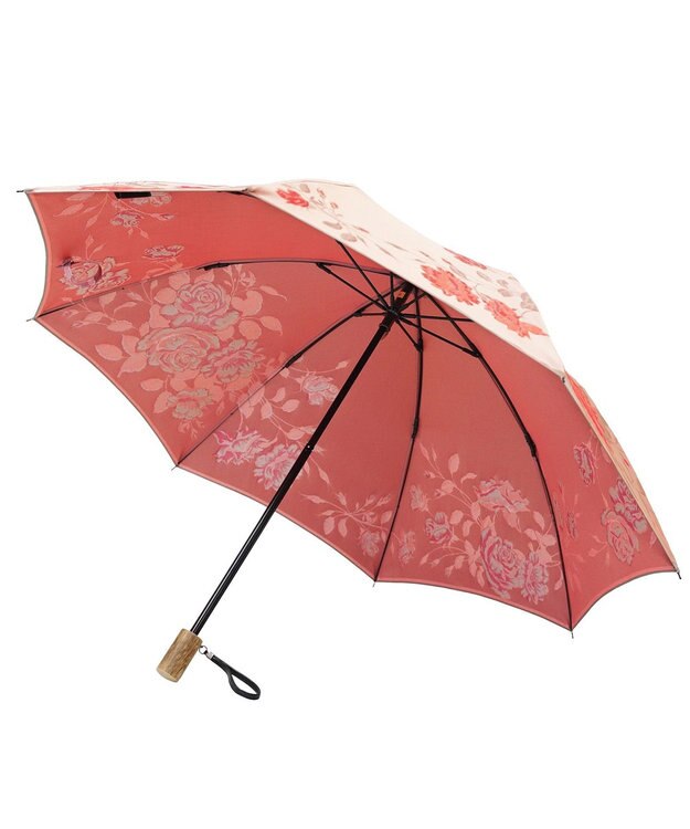 槇田商店 絵おり 薔薇(ばら) 折りたたみ傘 ピンク