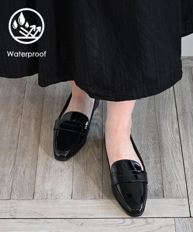 APOM 日本製 晴雨兼用スクエアトゥコインローファー15＜CRAHUG限定＞ ブラックエナメル