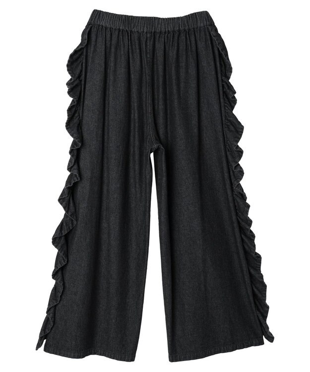 Green Parks ■ＥＳＣＡＲ　デニムサイドラッフルパンツ Black