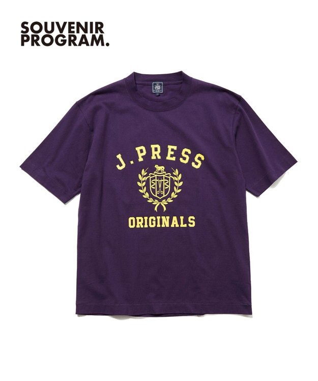 J.PRESS MEN 【J.PRESS ORIGINALS】【UNISEX】Cotton Jersey CRST Logo T-shirt パープル系