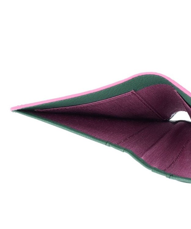 LANVIN en Bleu リム 二つ折りコンパクト財布 ダークグリーン