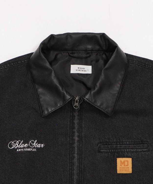 WEGO 【ユニセックス着用ITEM/MLサイズ展開】ワーカーズZIPデニムジャケット デニムブラックソノタ