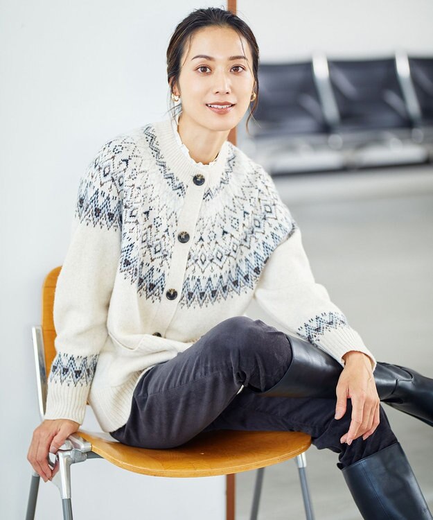 J.PRESS LADIES S 【洗える】AIRDUROYストレッチ パンツ グレー系