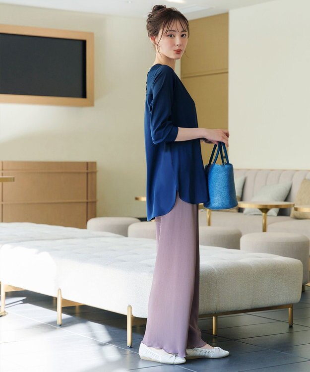 Tiaclasse 【新色追加・洗える】プリーツパンツ 新色 ラベンダー