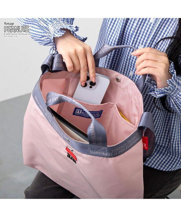 ROOTOTE 8505【ルートート】スヌーピー IP.ミディアム2w.ピーナッツ-1D 02：ピンク