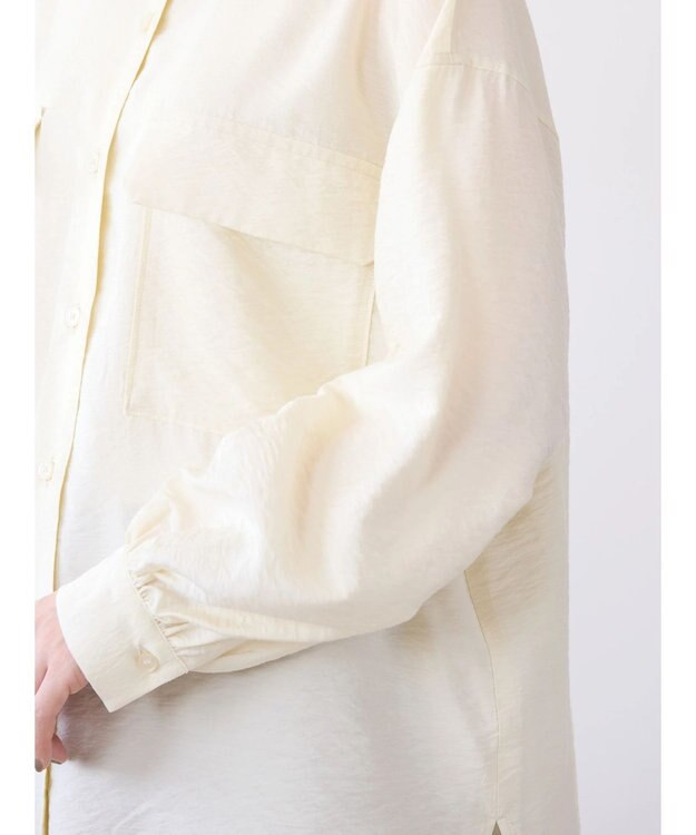 AMERICAN HOLIC 接触冷感Ｗポケット袖タックシャツチュニック Ivory