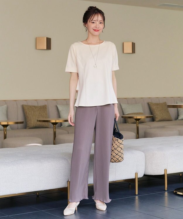 Tiaclasse 【新色追加・洗える】プリーツパンツ 新色 ラベンダー