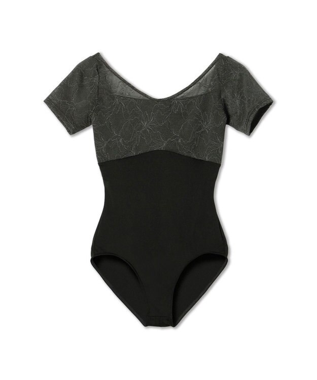 Chacott ハーフスリーブレオタード ボトルグリーン