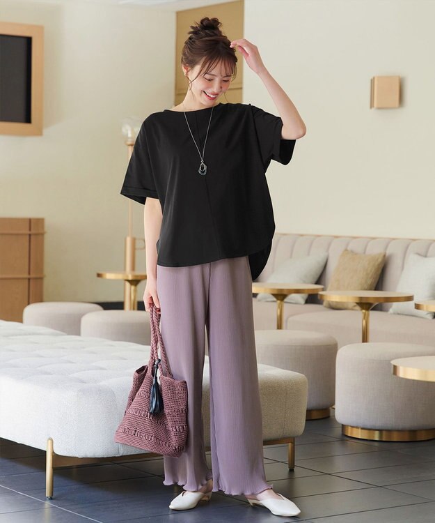 Tiaclasse 【新色追加・洗える】プリーツパンツ 新色 ラベンダー