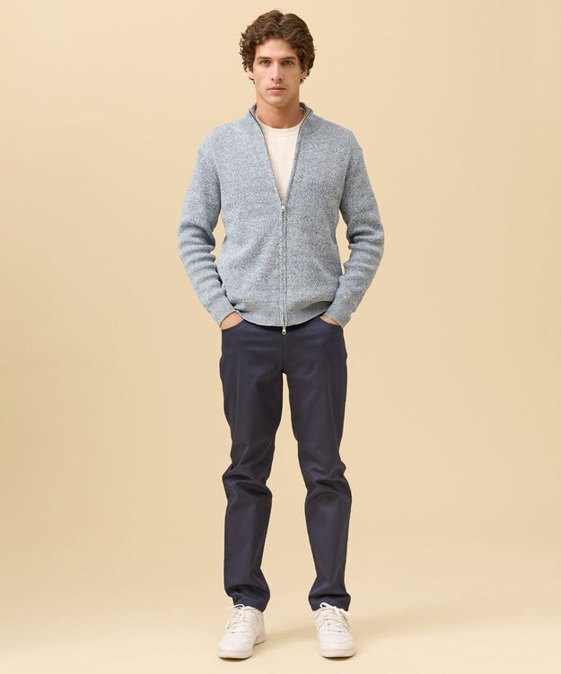 J.PRESS MEN 【ストレッチ】コンパクトピケストレッチ５ポケット パンツ ネイビー系