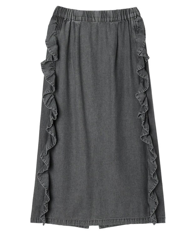 Green Parks ■ＥＳＣＡＲ　デニムサイドラッフルスカート Gray