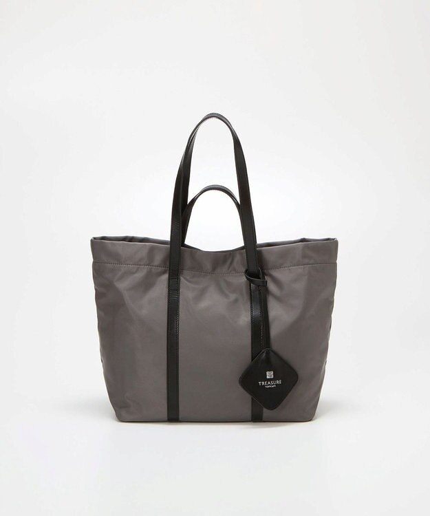 TOPKAPI 【TREASURE TOPKAPI】ナイロン レザー ハンドル A4 トートバッグ チャコールグレー