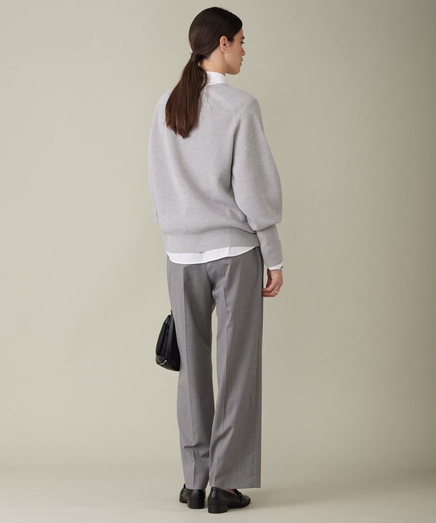 ICB 【洗える】 ウールポリエステルハイゲージ ニット ライトグレー系