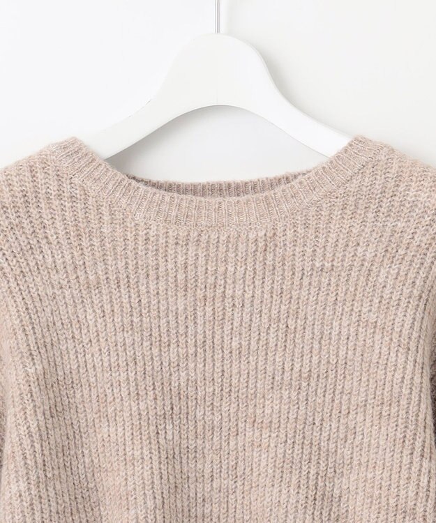 Feroux 【洗える】片畦プルオーバーニット ベージュ系