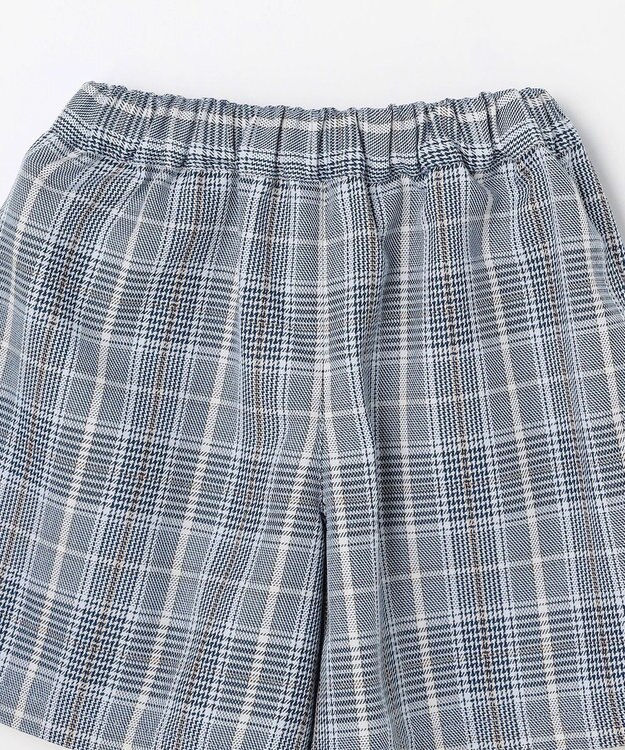 組曲 KIDS 【110-140㎝】グレンチェック キュロット サックスブルー