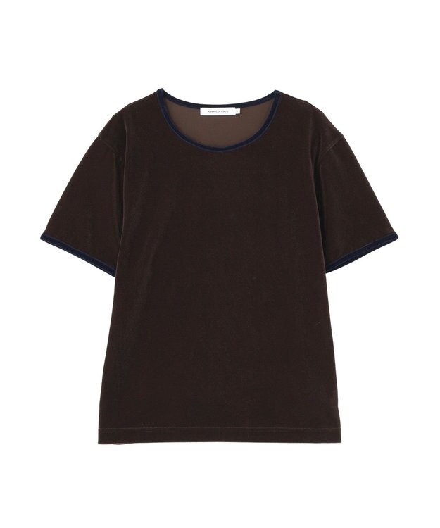 AMERICAN HOLIC シアーベロア配色プルオーバー Brown