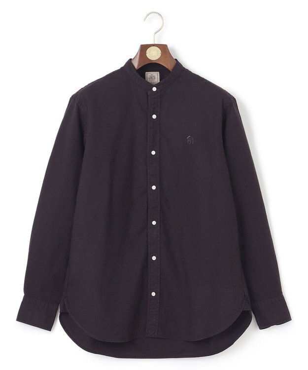 J.PRESS MEN 【オックス ガーメントダイ】バックブルバンドカラーシャツ ダークブラウン系