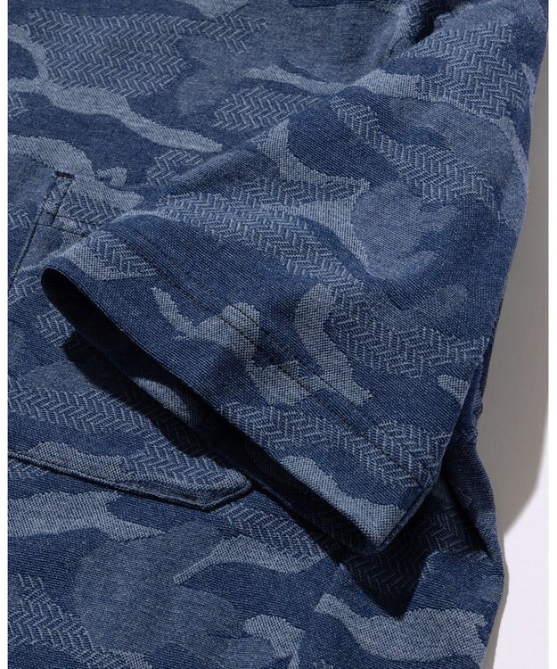 JOSEPH ABBOUD MOUNTAIN 【吸水速乾・男女兼用】カモフラジャガードポロシャツ ブルー系7
