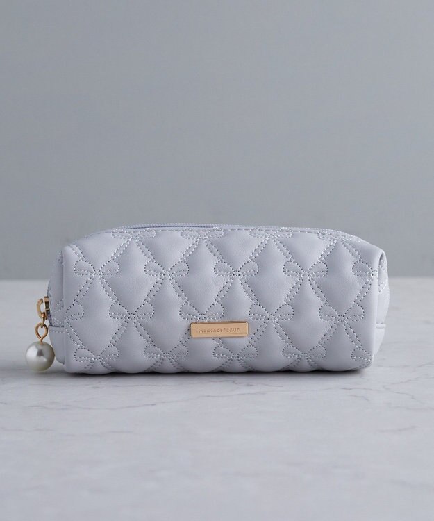 Maison de FLEUR EC限定リボンキルティングロングポーチ Grayish Blue