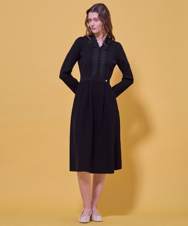 TOCCA LACE ROAD STORY ニットドレス ブラック系