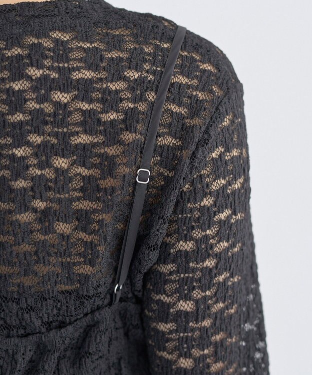 earth music&ecology SET2点カットレースプルオーバー＋ビスチェ Black