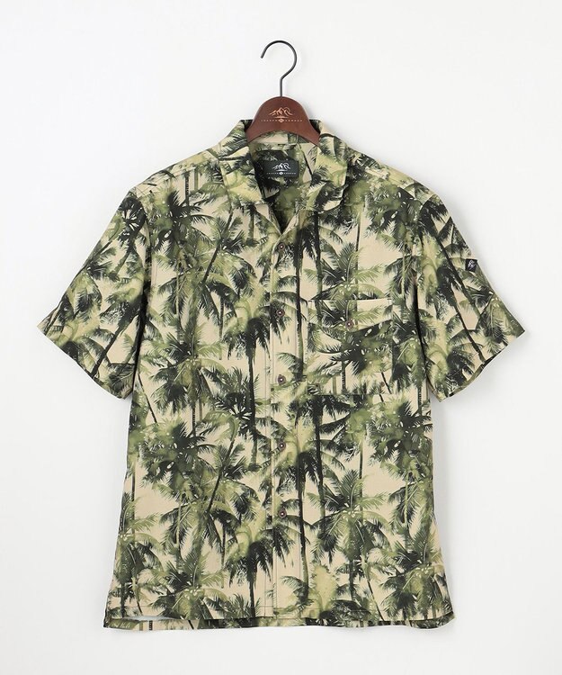 JOSEPH ABBOUD MOUNTAIN 【速乾/軽量/ストレッッチ】ライトスラブボタニカルプリント アウトドアシャツ カーキ系5