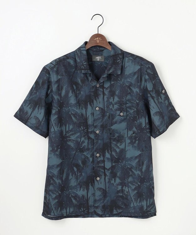 JOSEPH ABBOUD MOUNTAIN 【速乾/軽量/ストレッッチ】ライトスラブボタニカルプリント アウトドアシャツ ネイビー系5