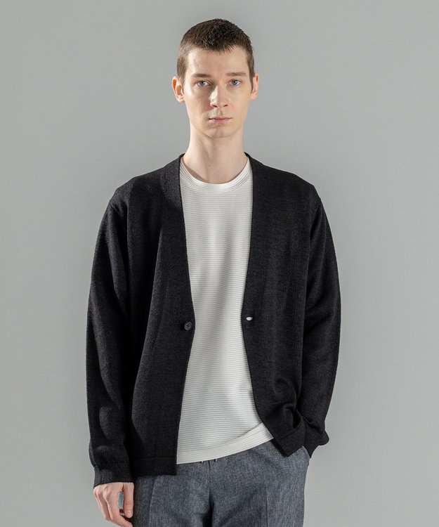 JOSEPH HOMME 【洗える/和紙使用】ウォッシャブルペーパー　カーディガン ブラック系