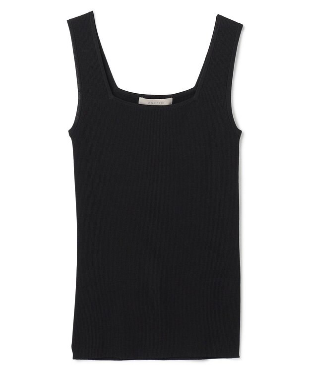 UNFILO スゴ機能 リブタンクトップ ブラック